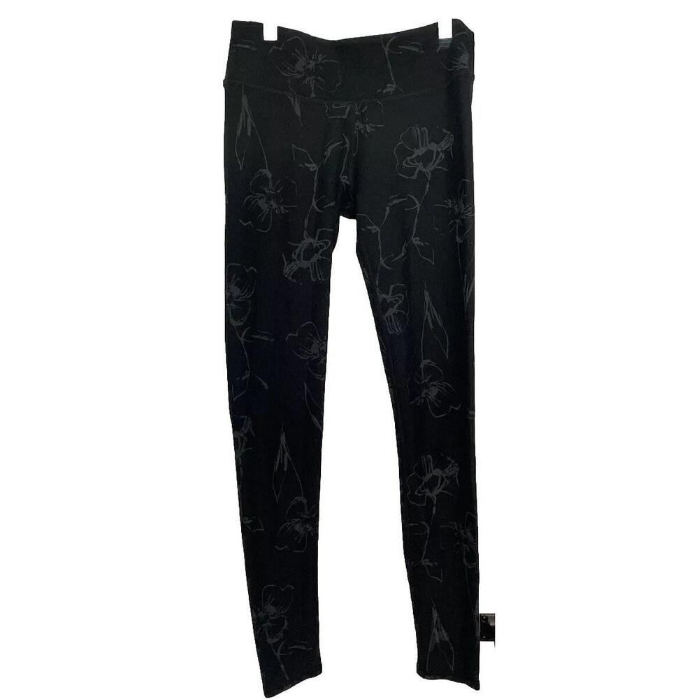 NWOT XXS Women’s Fabletics Black  Flower Workout Pants Size Extra Small Stretchy